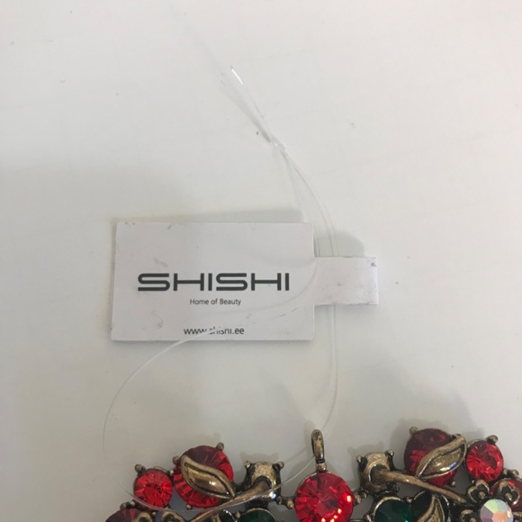 Jeweled Ornament Iridescent Heart Wreath Rhinestone NWT Red Green and Gold - Picture 7 of 9